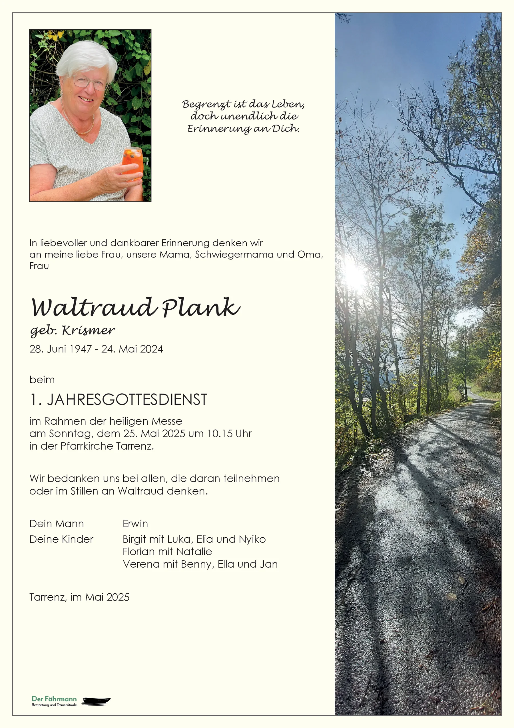 Parte 1 Jahrestag Waltraud Plank