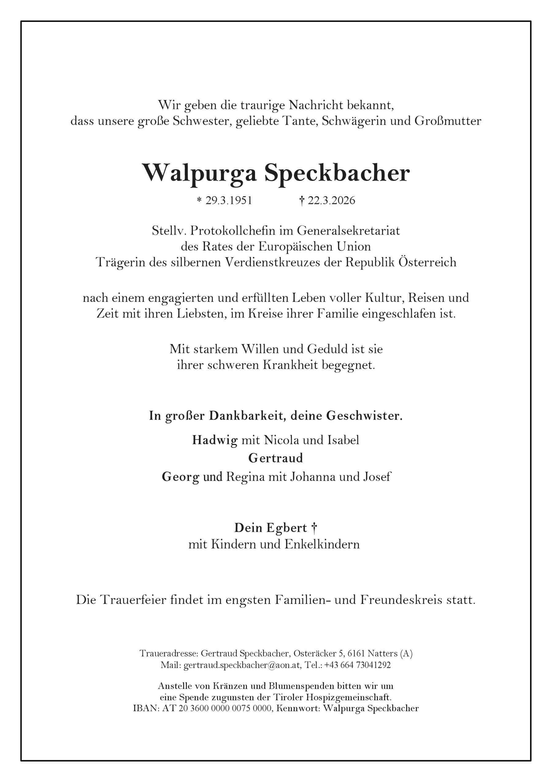 Parte Walpurga Speckbacher