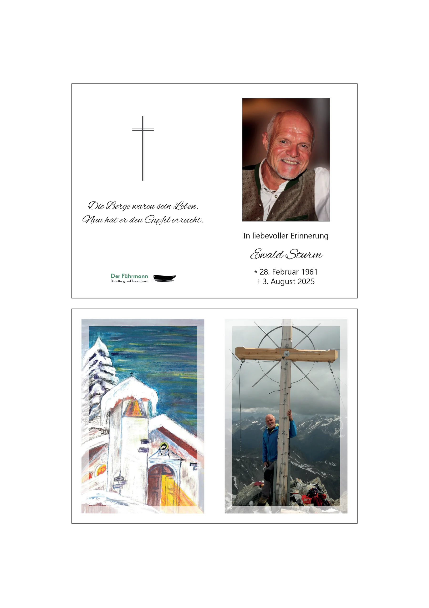 Sterbebild Ewald Sturm