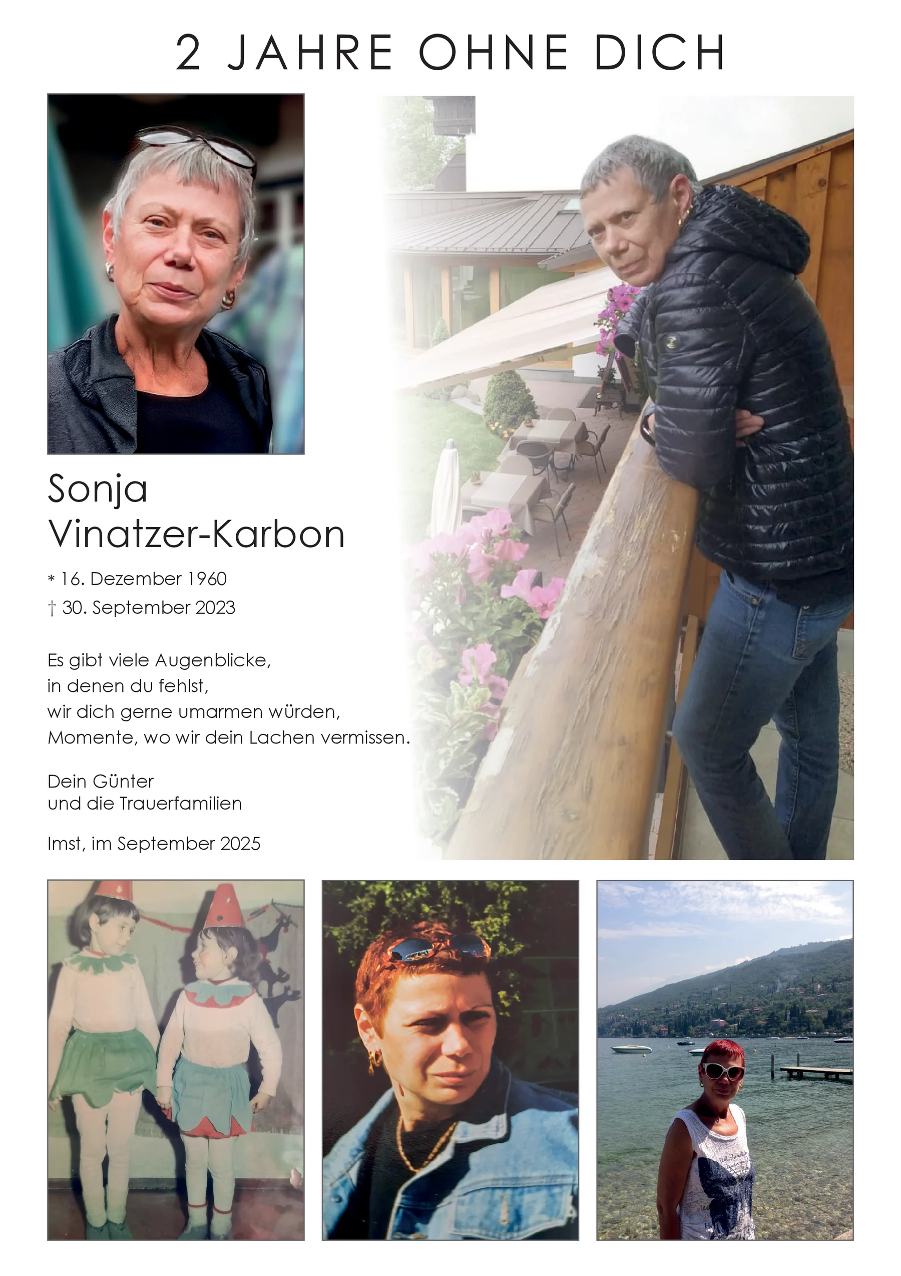 Parte zweiter Todestag Sonja Vinatzer-Karbon