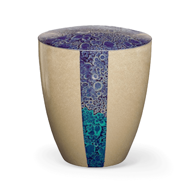 Naturstoffurne kastanie-marmorblau