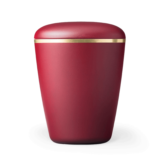 Naturstoffurne weinrot mit Goldband
