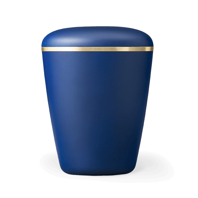 Naturstoffurne rubinblau mit Goldband