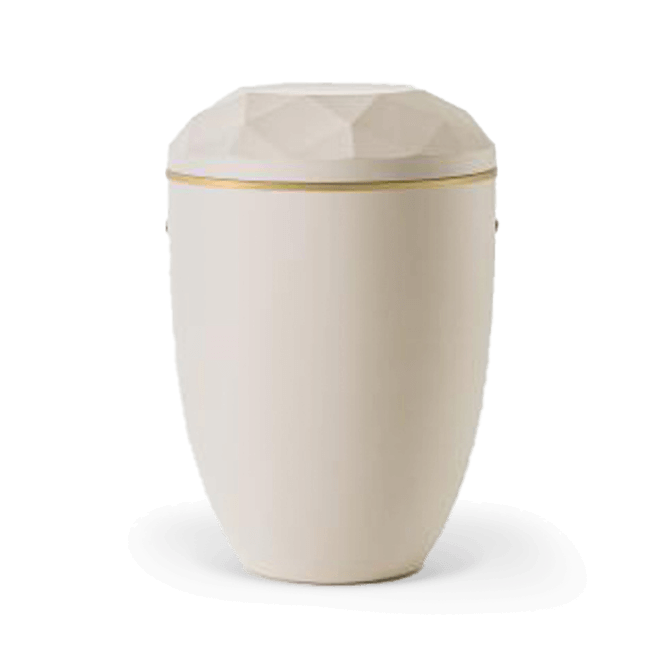 Naturstoffurne Diamant cremeweiß