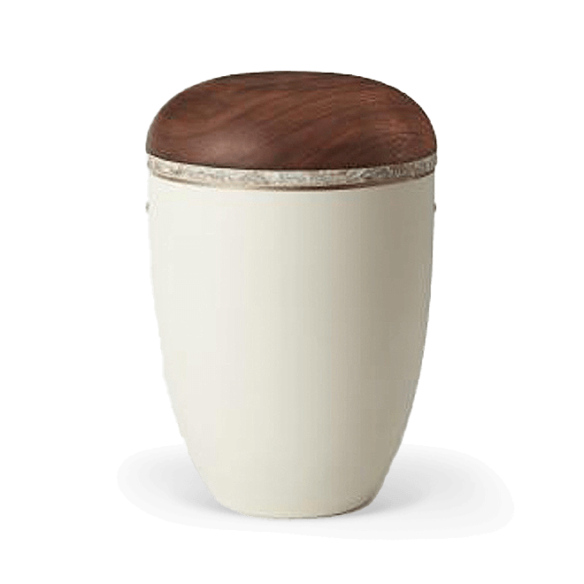 Naturstoffurne cremeweiß Birke