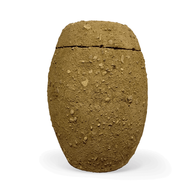 Urne Lehm grob gestrichen