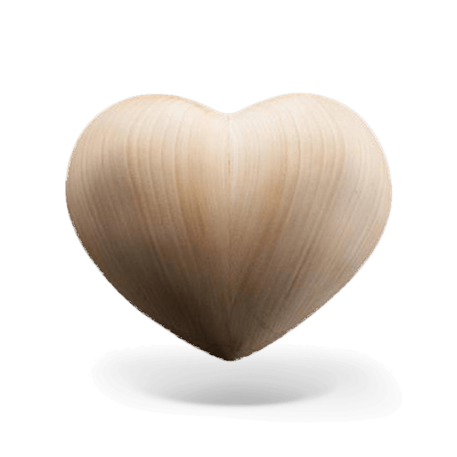 Gedenkurne Herz Holz