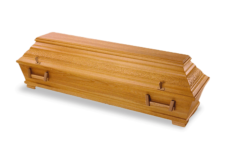 Sarg aus Kiefer mit Bordüre