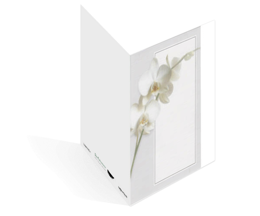 Sterbebildvorlage mit einer Orchidee.