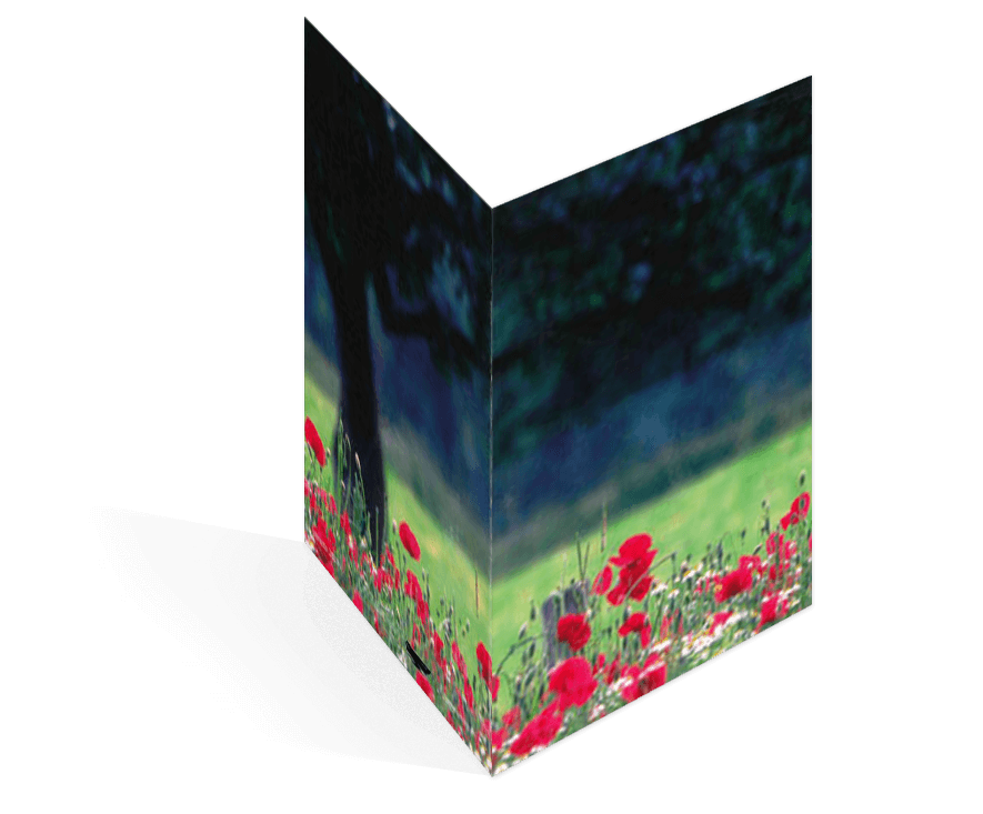 Sterbebildvorlage mit einem Rosenbeet.