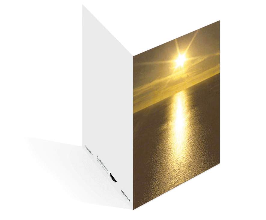 Sterbebildvorlage mit einem Wasserhorizont und Sonne