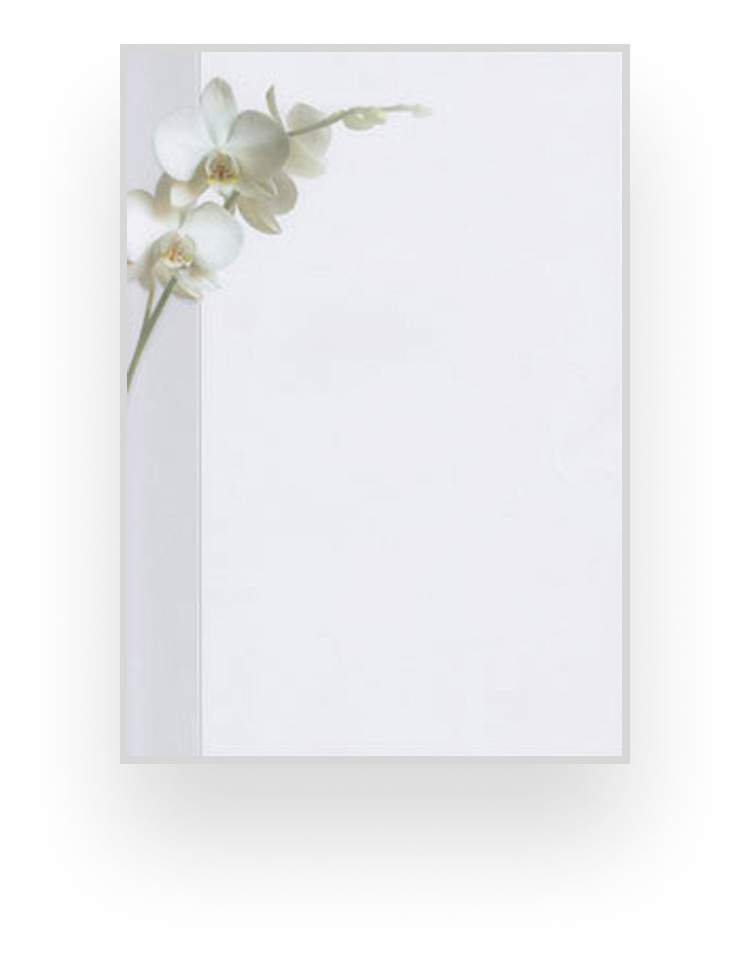 Partenvorlage mit Orchideenblüte.