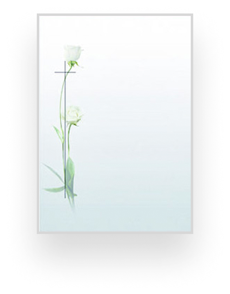 Partenvorlage mit Kreuz und Rose.