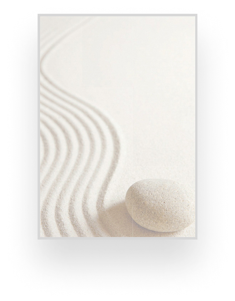 Partenvorlage mit Zengarten.