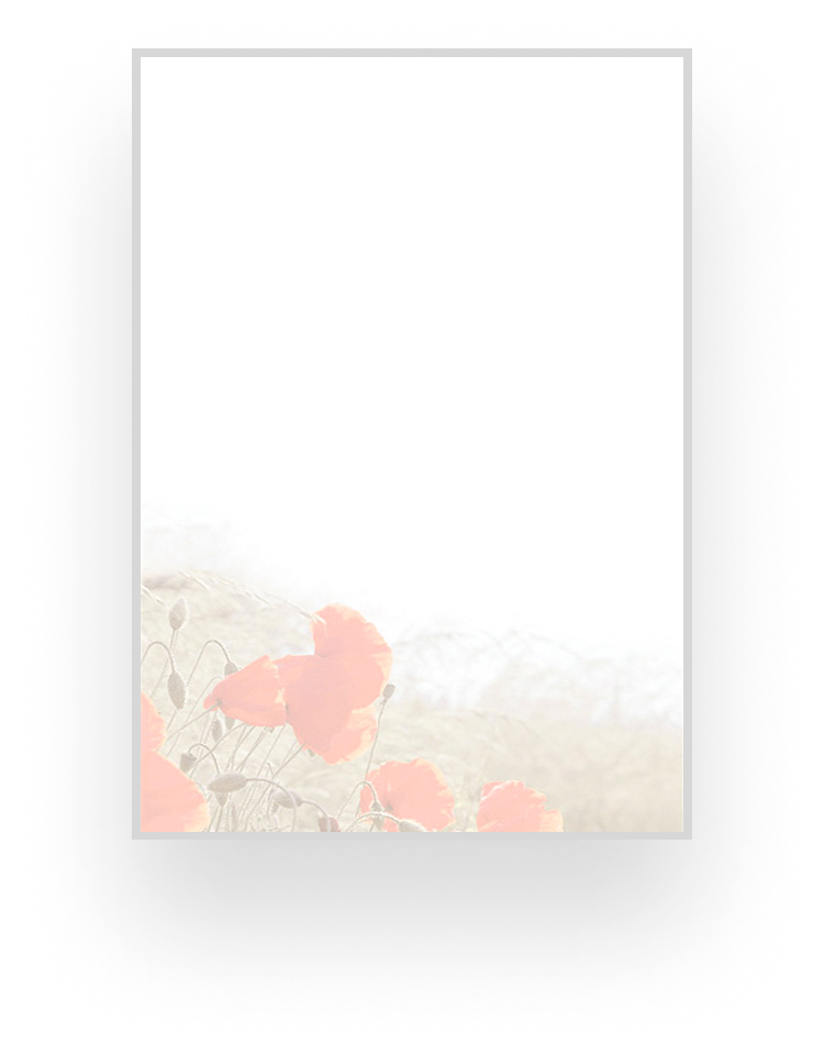 Partenvorlage mit Mohnblumen.